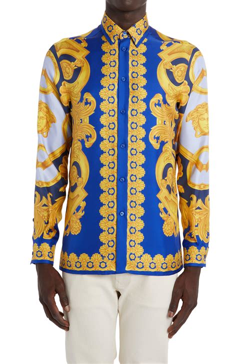 mens versace button up shirt|authentic versace shirts.